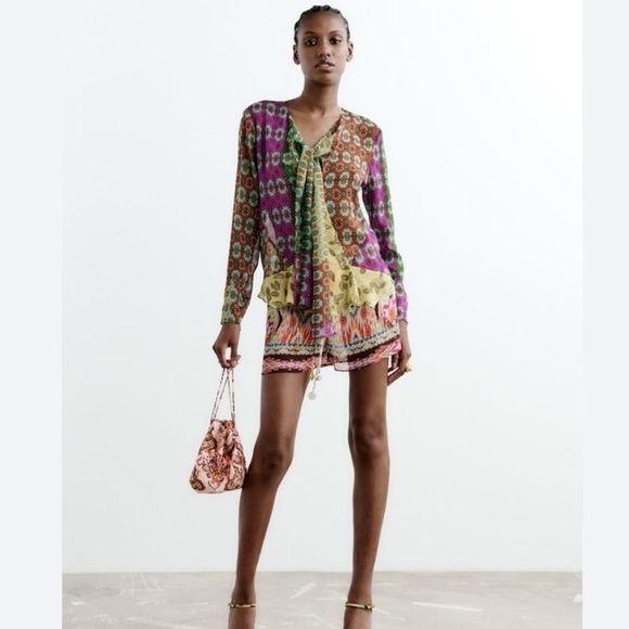 Zara Multicolor Patterned Blouse - Picture 2 of 10